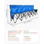 Portable Folding Bench, 6 Seat Foldable Soccer Bench with Side Pockets and Carrying Bag, Lightweight Sideline Seating with Back 