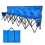 VEVOR Portable Folding Bench, 6 Seat Foldable Soccer Bench with Side Pockets and Carrying Bag, Lightweight Sideline Seating with