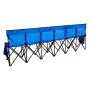Portable Folding Bench, 6 Seat Foldable Soccer Bench with Side Pockets and Carrying Bag, Lightweight Sideline Seating with Back 