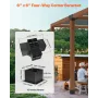 VEVOR Pergola Bracket Kit, 6x6 Inch (Inner Size 142 x 142 mm), 2 Pcs 4-Way Heavy Duty Corner Bracket Woodworks DIY Post Base Kit