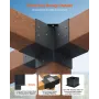 VEVOR Pergola Bracket Kit, 6x6 Inch (Inner Size 142 x 142 mm), 2 Pcs 4-Way Heavy Duty Corner Bracket Woodworks DIY Post Base Kit