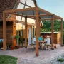 Pergola Bracket Kit, 6x6 Inch (Inner Size 142 x 142 mm), 2 Pcs 4-Way Heavy Duty Corner Bracket Woodworks DIY Post Base Kit, Easy