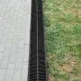 VEVOR Trench Drain System, Channel Drain with Plastic Grate, 145x79MM HDPE Drainage Trench, Black Plastic Garage Floor Drain, 3x