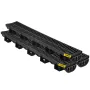 Trench Drain System, Channel Drain with Plastic Grate, 145x79MM HDPE Drainage Trench, Black Plastic Garage Floor Drain, 3x39 Tre