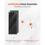 VEVOR 12V 400W Solar Wind Power Kit, 2STK 100W Monokrystallinske Solpaneler + 200W Vindmølle + MPPT Vind/Sol Hybrid System