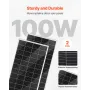 VEVOR 12V 600W Solar Wind Power Kit, 2STK 100W monokrystallinsk panel + 400W vindmølle & controller + 12,8V 100Ah LiFePO4 Batt
