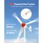 24V 1000W Solar Wind Power Kit, 6PCS 100W Monocrystalline Panel + 400W Wind Turbine & Controller + 25.6V 100Ah LiFePO4 Battery +