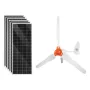 VEVOR 24V 1000W Solar Wind Power Kit, 6STK 100W Monokrystallinsk Panel + 400W Vindmølle & Controller + 25,6V 100Ah LiFePO4 Bat