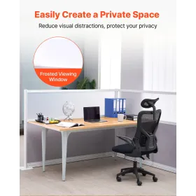 VEVOR Office Divider Privacy Skillevægge, 2-Pack, 1,83m x 1,22m Rumsadskillende Vægge, PET Workstation Kabine Skillevæg med