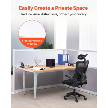 VEVOR Office Divider Privacy Skillevægge, 2-Pack, 1,83m x 1,22m Rumsadskillende Vægge, PET Workstation Kabine Skillevæg med