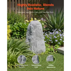 VEVOR Faux Rock Cover, Udendørs Fake Rock Well Pump Cover, Realistisk Naturlig Tekstur, Let og vejrbestandig Polyresin A