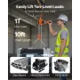 Manual Lever Chain Hoist, 1T 1000KG Capacity Heavy Duty Come Along, 3M Lift G80 Alloy Steel Chain With Dual Pawl Mechanical Brak