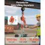 Manual Lever Chain Hoist, 3/4T 750KG Capacity Heavy Duty Come Along, 3M Lift G80 Alloy Steel Chain With Dual Pawl Mechanical Bra