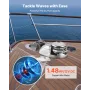 Vertical Fishing Windlass, 12V DC 600W, Windlass Anchor Systems Fit for 6.35 mm Chain or 14.3 & 15.9 mm Nylon Rope, Max Pull 320
