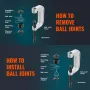 Ball Joint Press Kit, 23 pcsTool Kit, C-press Ball joint Remove and Install Tools, for Most 2WD and 4WD Cars, Heavy Duty Ball Jo