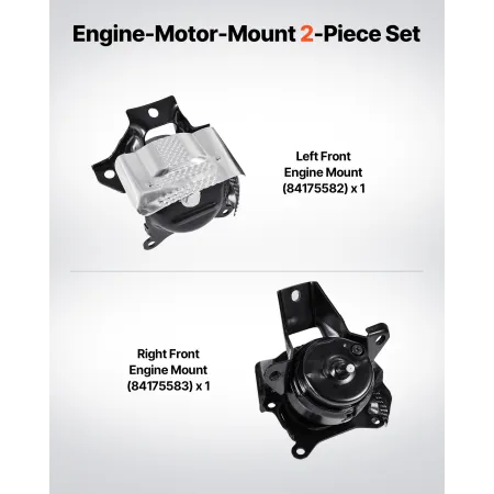 Engine Motor Mount Kit Replacement, Set of 2, Compatible with 2014–2018 Chevrolet Silverado 1500 5.3L V8, Replace OE 84175582, 8