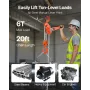Manual Lever Chain Hoist, 6T 6000KG Capacity Heavy Duty Come Along, 6M Lift G80 Alloy Steel Chain With Dual Pawl Mechanical Brak