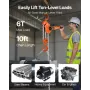 Manual Lever Chain Hoist, 6T 6000KG Capacity Heavy Duty Come Along, 3M Lift G80 Alloy Steel Chain With Dual Pawl Mechanical Brak