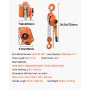 Manual Lever Chain Hoist, 6T 6000KG Capacity Heavy Duty Come Along, 3M Lift G80 Alloy Steel Chain With Dual Pawl Mechanical Brak