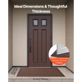 Front Door Mat, 1194 x 889 mm Commercial Floor Mat for Indoor and Outdoor, Modern Stylish Carpet with TPE Backing, Heavy Duty Wa