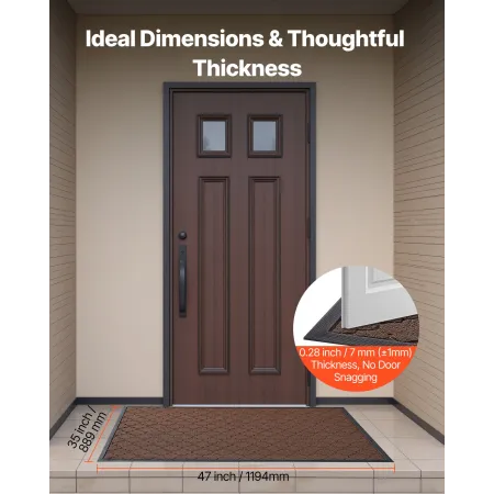 Front Door Mat, 1194 x 889 mm Commercial Floor Mat for Indoor and Outdoor, Modern Stylish Carpet with TPE Backing, Heavy Duty Wa