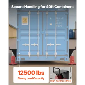 VEVOR Shipping Container Jack Lug with U-Shaped Handle, 2-Pack, Storage Leveler Booster Withstands Sun & Rain, Heavy Duty Contai