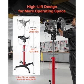VEVOR Hydraulic Transmission Jack, 1100 lbs / 0.5 Ton Lifting Capacity Telescoping Transmission Jack with Foot Pedal, 360° Swive