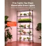 Plant Shelf with Grow Light, 6-Tier Indoor Plant Stand, 180cm Tall Indoor Plants Display Rack with Wheels & Timer, 150W 3800K Fu