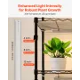 Plant Shelf with Grow Light, 6-Tier Double-Row Plant Stand, 180cm Tall Indoor Plants Display Rack with Wheels & Timer, 200W Full
