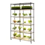 Plant Shelf with Grow Light, 6-Tier Double-Row Plant Stand, 180cm Tall Indoor Plants Display Rack with Wheels & Timer, 200W Full