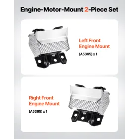 Engine Motor Mount Kit Replacement, Set of 2, Compatible with 2007–2013 Chevrolet Silverado 1500 5.3L V8, Replace OE A5365, A536