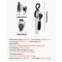 Manual Lever Chain Hoist, 1/2T 500KG Capacity Heavy Duty Come Along, 1.5M Lift G80 Alloy Steel Chain With Dual Pawl Mechanical B