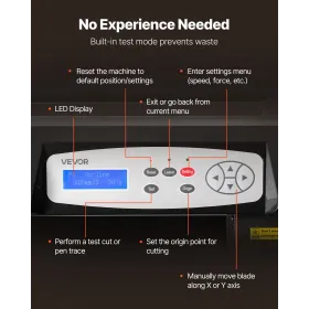 VEVOR vinylskærermaskine, 720 mm maks. fremføringsbredde, dobbeltblade, justerbar kraft og hastighed, LED-skærm,