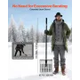 Snow Shovel for Driveway, 40cm Wide Aluminum Alloy Snow Shovel, Non Slip Grip, Large Capacity Snowplow Shovels, Detachable & Lig