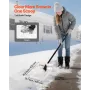 Snow Shovel for Driveway, 40cm Wide Aluminum Alloy Snow Shovel, Non Slip Grip, Large Capacity Snowplow Shovels, Detachable & Lig