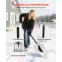 Snow Shovel for Driveway, 40cm Wide Aluminum Alloy Snow Shovel, Non Slip Grip, Large Capacity Snowplow Shovels, Detachable & Lig