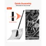 Snow Shovel for Driveway, 40cm Wide Aluminum Alloy Snow Shovel, Non Slip Grip, Large Capacity Snowplow Shovels, Detachable & Lig