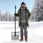Snow Shovel for Driveway, 40cm Wide Aluminum Alloy Snow Shovel, Non Slip Grip, Large Capacity Snowplow Shovels, Detachable & Lig