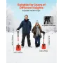 Snow Shovel for Driveway, 22cm Foldable Snow Shovel with D-shaped Handle, , 36-40 in Adjustable, Lightweight Aluminum Alloy Snow
