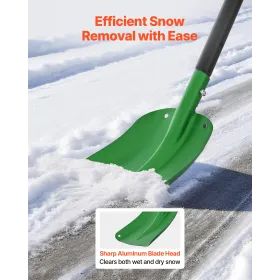 VEVOR Snow Shovel for Driveway, 21.5cm Wide Aluminum Alloy Snow Shovel with T-shaped Handles, Large Capacity Snowplow Shovels, P