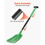 Snow Shovel for Driveway, 21.5cm Wide Aluminum Alloy Snow Shovel with T-shaped Handles, Large Capacity Snowplow Shovels, Portabl