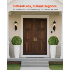 Artificial Topiary Ball, 584mm Faux Boxwood Plant Balls, Fake Silk Tree Look Real, Easy Assembly for Decor Front Porch Outdoor P