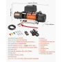 Electric Winch, 5400 kg Load Capacity, 12V DC Truck Winch with Φ9.1 mm x 23 m Synthetic Rope, Wireless & Wired Remote Control, I