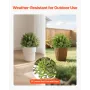 Artificial Topiary Cypress Trees with Ground Spike, 2 Set 406mm Faux Shrubs & Bushes Potted Plants, Fake Silk Tree Look Real for