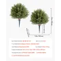 Artificial Topiary Cypress Trees with Ground Spike, 2 Set 406mm Faux Shrubs & Bushes Potted Plants, Fake Silk Tree Look Real for