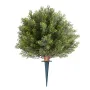 Artificial Topiary Cypress Trees with Ground Spike, 2 Set 406mm Faux Shrubs & Bushes Potted Plants, Fake Silk Tree Look Real for