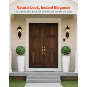 VEVOR Artificial Topiary Boxwood Trees with Ground Spike, 2 Set 559mm Faux Shrubs & Bushes Potted Plants, Fake Silk Tree Look Re