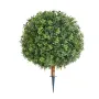 Artificial Topiary Boxwood Trees with Ground Spike, 2 Set 559mm Faux Shrubs & Bushes Potted Plants, Fake Silk Tree Look Real for