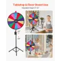 VEVOR 610 mm Spinning Prize Wheel, 14 Slots Spinning Wheel with Tripod, Adjustable Height Win Fortune Roulette with a Dry Erase 
