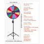 VEVOR 610 mm Spinning Prize Wheel, 14 Slots Spinning Wheel with Tripod, Adjustable Height Win Fortune Roulette with a Dry Erase 